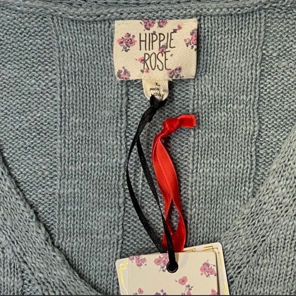 Hippie Rose V-neck Sunset Clay & Crystal Sage Ribbed Sweaters Bundle of two NWT - Picture 12 of 16